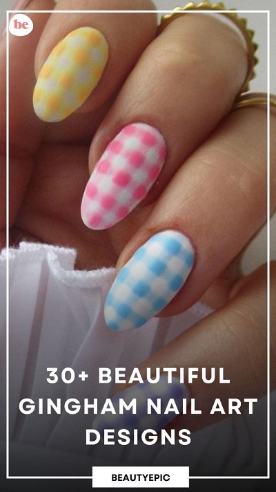 30+ Beautiful Gingham Nail Art Designs You Can Try