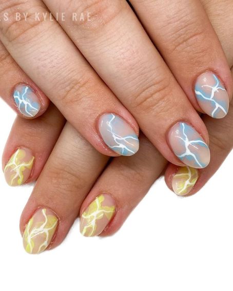 Abstract Thunderstorm Nails