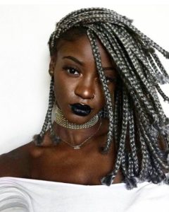 35 Amazing Grey Braids Hairstyles For All Lengths In 2025 Gray Box Braided Hairstyle 240x300